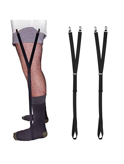 Adjustable Shirt Stays for Men-Elastic Shirt Garter Holders Suspenders Belts with Non-slip Clamps by Aurya