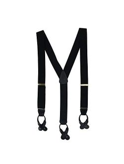 CTM Men's Elastic Button End Suspenders