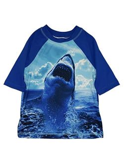 Aqua Wave Blue Short Sleeve Rash Guard Swim Shirt