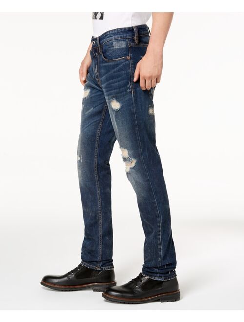 Guess Men’s Slim Tapered Fit Destroyed Jeans