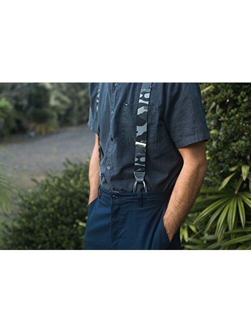 BMC 3pc Mens Clip Suspenders Heavy Duty Adjustable Elastic Set - Various