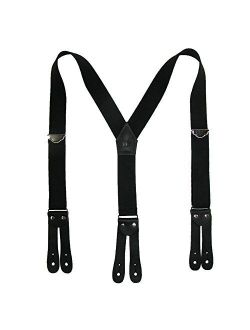 Welch Men's Elastic Button-End Y-Back 1 1/2 Inch Double Face Suspenders
