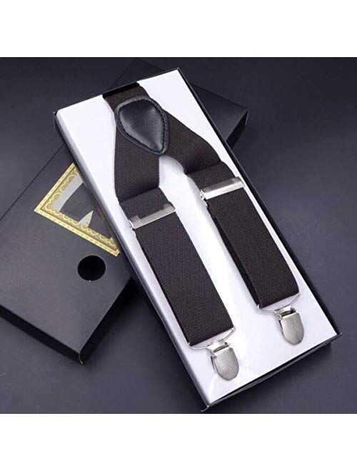 Mens Suspenders Y-Back Very Strong Clips Adjustable One Size Fits All Heavy Duty Braces