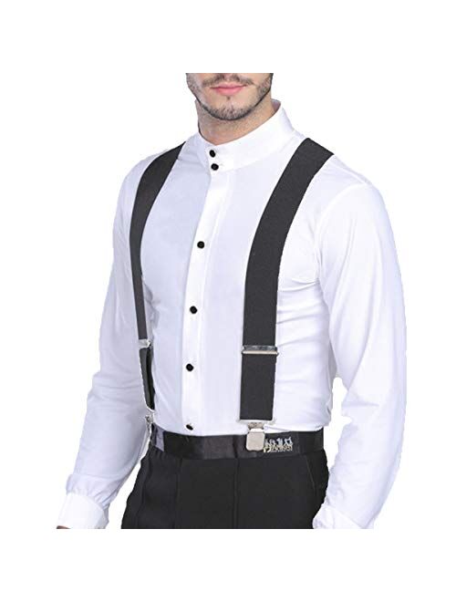 Mens Suspenders Y-Back Very Strong Clips Adjustable One Size Fits All Heavy Duty Braces