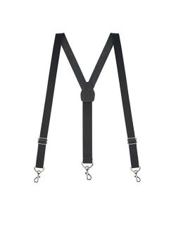 SuspenderStore Men's Leather 1-Inch Wide Trigger Snap Suspenders