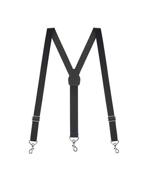 Buy SuspenderStore Men's Leather 1Inch Wide Trigger Snap Suspenders