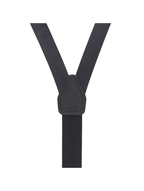 Buy SuspenderStore Men's Leather 1Inch Wide Trigger Snap Suspenders