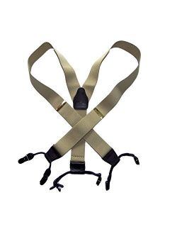 Holdup USA made Sand Dunes Light Tan Dual Clip Double-Ups Style Suspenders with Patented No-slip center pin Clips