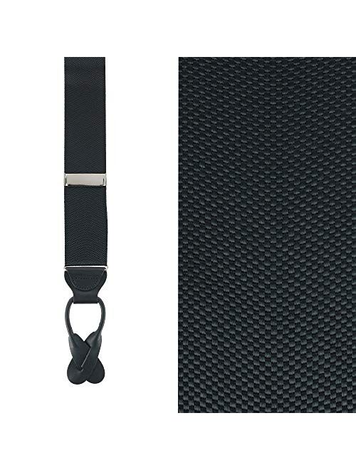 Trafalgar Men's Hudson Solid Button End Braces (Suspenders)