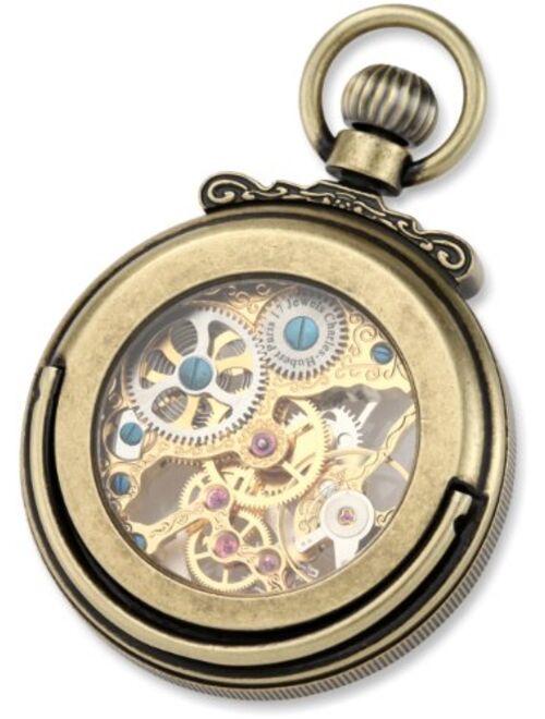 Charles-Hubert Paris Charles-Hubert, Paris 3869-G Classic Collection Gold-Plated Antiqued Finish Open Face Mechanical Pocket Watch