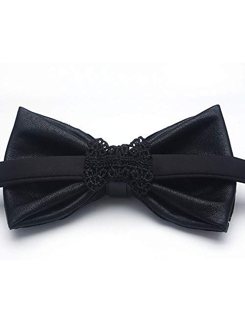 Lanzonia Feather Bow Tie for Men's Handmade Bowtie …