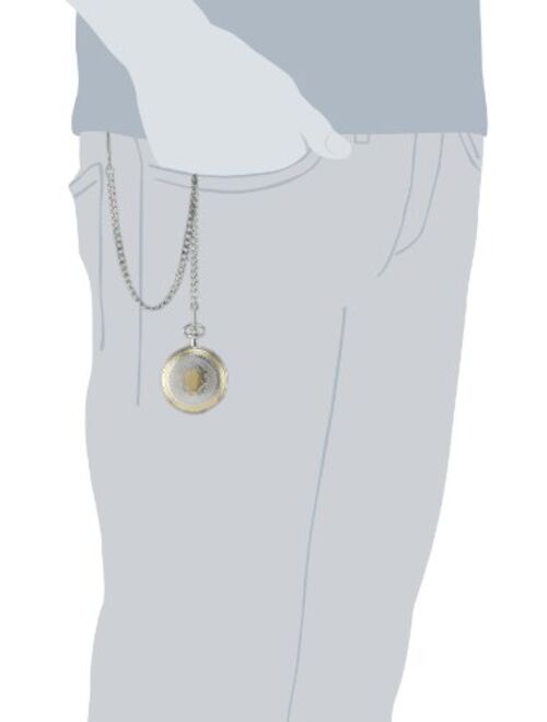 Charles-Hubert Paris Charles Hubert 3859 Two-Tone Mechanical Pocket Watch