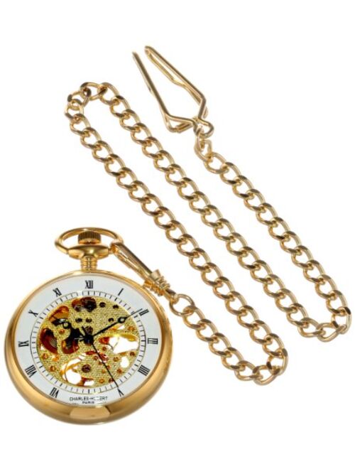 Charles-Hubert Paris Charles-Hubert, Paris Gold-Plated Open Face Mechanical Pocket Watch