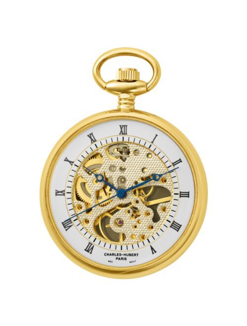 Charles-Hubert Paris Charles-Hubert, Paris Gold-Plated Open Face Mechanical Pocket Watch