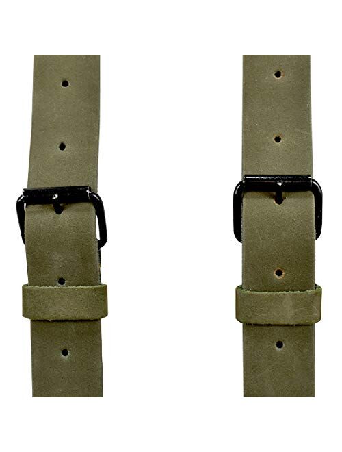 Hide & Drink, St. Patrick's Day Rustic Leather Y Suspenders Wedding & Party Essentials (Large 5 ft. 10 in. to 6 ft. 4 in.) Handmade :: Peat Moss
