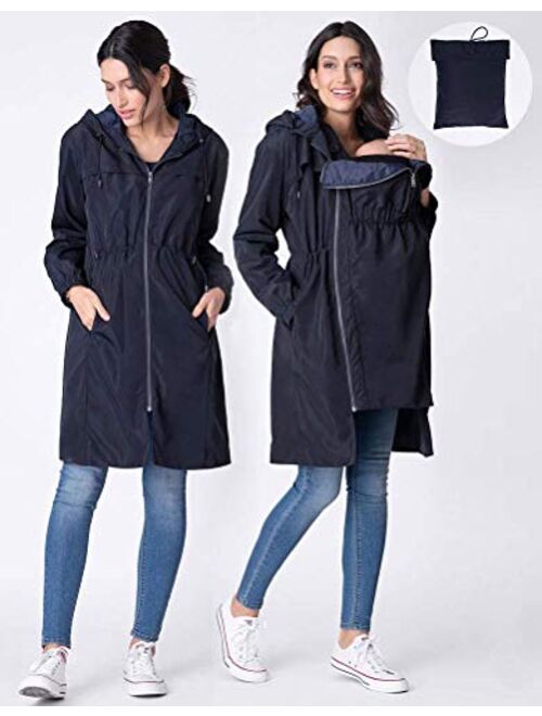 Seraphine Womens Casual Quilted Maternity Rain Coat