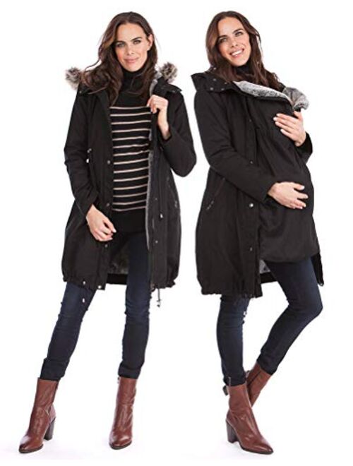 Seraphine Women’s 3 in 1 Winter Maternity Parka Jacket Faux Fur Lined