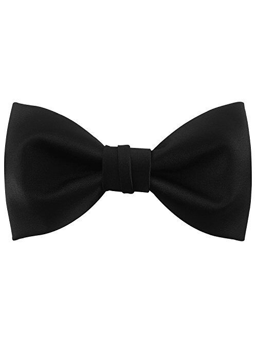 GUUNIEE Mens Matte Satin Bowtie Solid Bow Ties