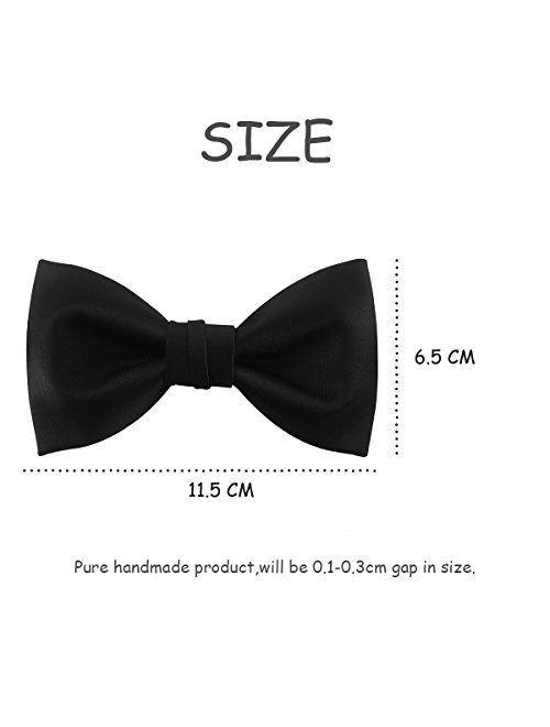 GUUNIEE Mens Matte Satin Bowtie Solid Bow Ties