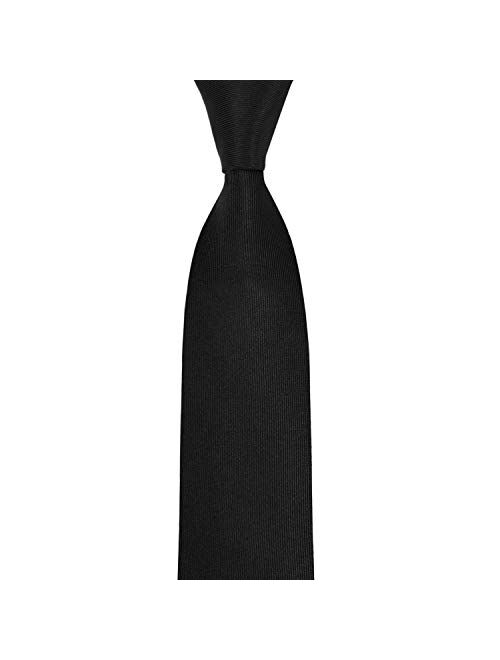 GUUNIEE Mens Exquisite Woven 100% Silk Solid Plain Tie Wedding Business Formal Necktie 6-8CM