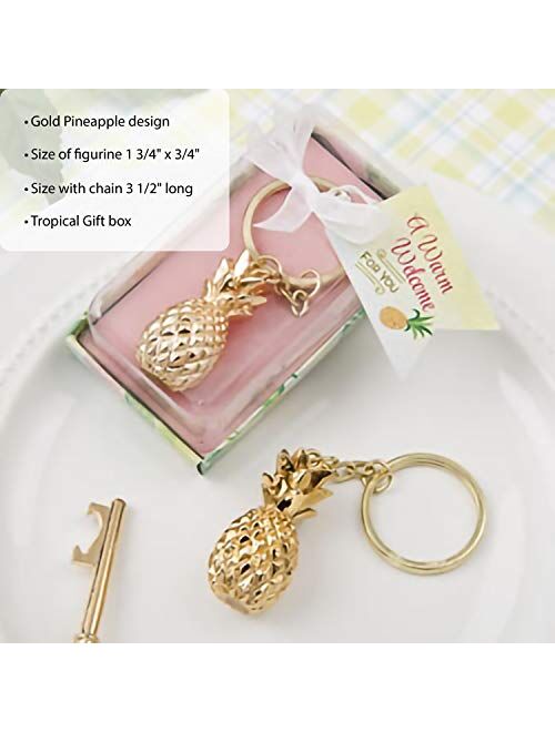 FASHIONCRAFT Gold Pineapple Themed Key Chain, Gold