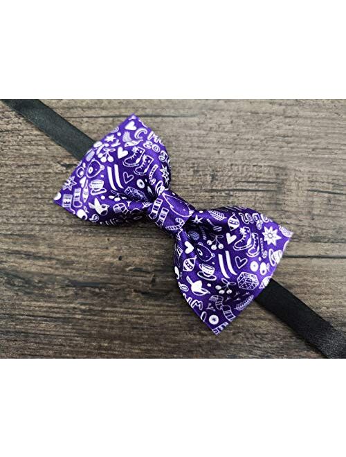 GUUNIEE Mens Exquisite Woven 100% Satin Silk Pre-tied Bowtie Solid Bow Ties