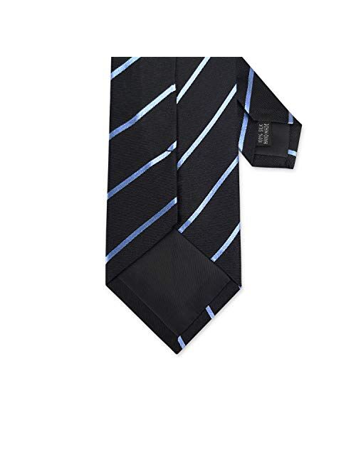 GUUNIEE Mens Exquisite Woven Tie 100% Silk Stripe Necktie