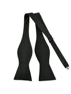 Men's Exquisite Woven Dot Bow Tie 100% Silk Self Bowties