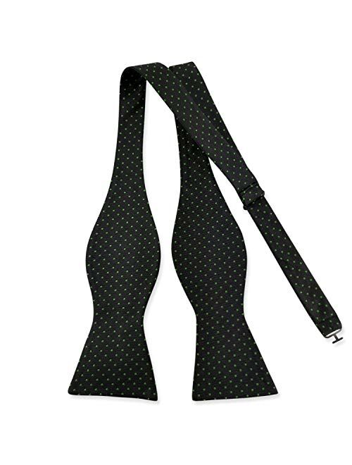 GUUNIEE Men's Exquisite Woven Dot Bow Tie 100% Silk Self Bowties