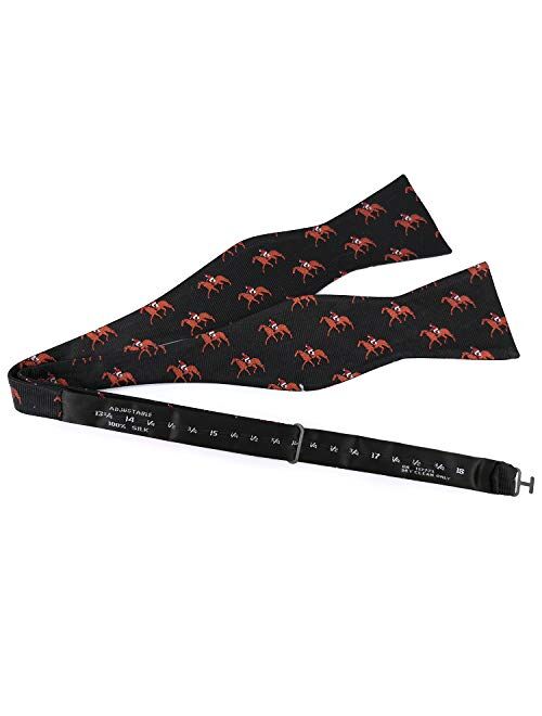 GUUNIEE Men's Exquisite Woven 100% Silk Self Bow Tie Horse Riding Bowties