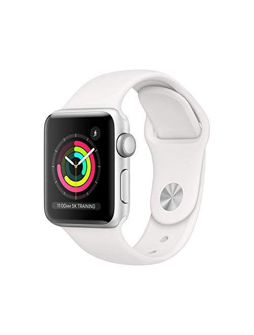 Apple Watch Series 3 (GPS, 38MM) - Silver Aluminum Case with White Sport Band (Renewed)