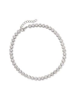 4.70 ct. t.w. CZ Anklet in Sterling Silver. 9 inches