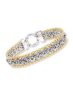 Byzantine Beaded Bracelet in Sterling Silver and 18kt Yellow Gold Over Sterling