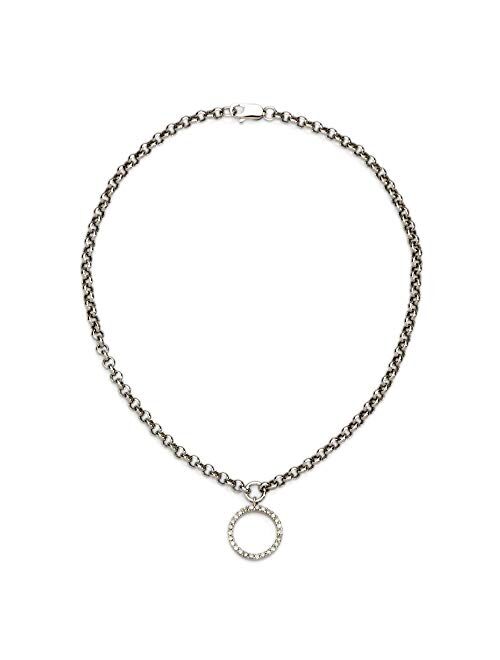 Ross-Simons 0.11 ct. t.w. Diamond Circle Charm Anklet in 14kt White Gold. 9.5 inches