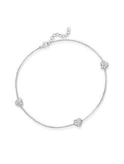 0.45 ct. t.w. CZ Heart Anklet in Sterling Silver
