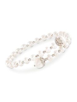 4-9mm Cultured Pearl Wrap Bracelet in Sterling Silver. 7 inches
