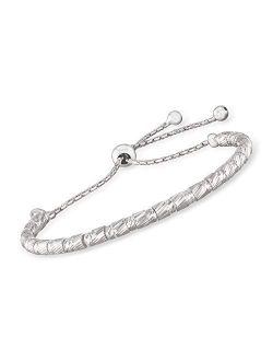 Italian Sterling Silver Cylinder Bead Bolo Bracelet