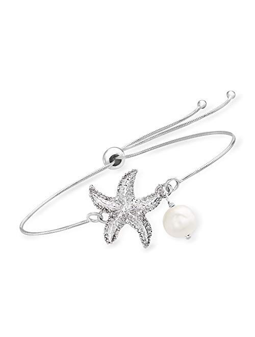 Ross-Simons 7.5-8mm Cultured Pearl Starfish Bolo Bracelet in Sterling Silver