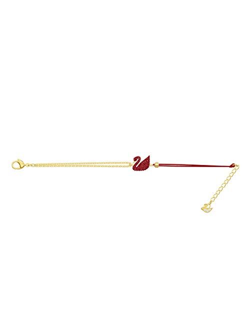 SWAROVSKI Women's Iconic Swan Jewelry Collection, Rose Gold Tone Finish, Red Crystals