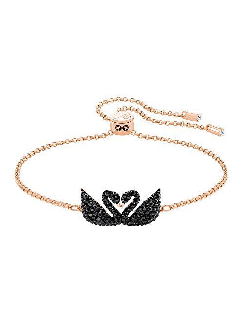 SWAROVSKI Iconic Swan Bracelet Multi/Rose Gold/Black/Clear Crystal MD