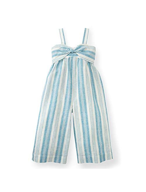 Hope & Henry Girls' Bow Front Wide Leg Jumpsuit