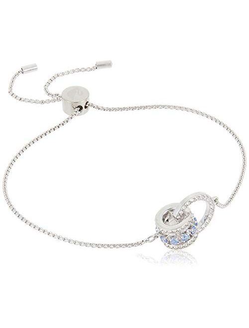 SWAROVSKI Women's Further Jewelry Collection, Rhodium Finish, Blue Crystals, Clear Crystals