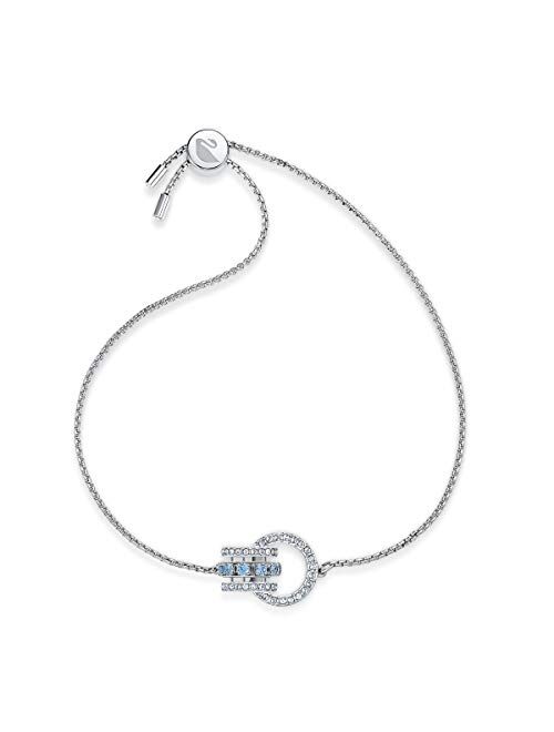 SWAROVSKI Women's Further Jewelry Collection, Rhodium Finish, Blue Crystals, Clear Crystals
