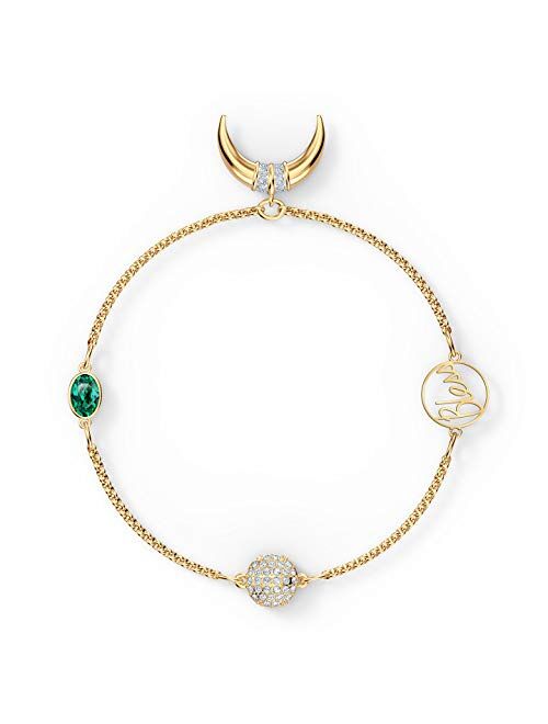 SWAROVSKI Authentic Remix Collection Horn Strand, Green, Gold Plated, Medium