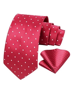 Polka Dot Tie Handkerchief Woven Classic Men's Necktie & Pocket Square Set