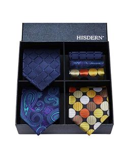 Lot 3 PCS Classic Men's Tie Set Necktie & Pocket Square Elegant Neck Ties Collection