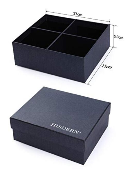 HISDERN 3 PCS Extra Long Tie Set, 63 Inch XL Necktie & Pocket Square + Gift Box