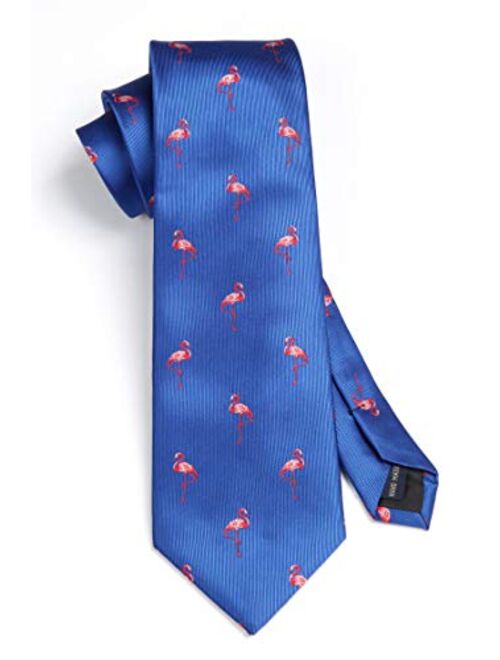 HISDERN Animal Patterns Prom Party Tie Men's Necktie & Pocket Square Set