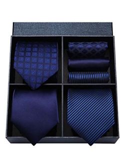 Lot 3 PCS Classic Men's Silk Tie Set Necktie & Pocket Square - Multiple Sets