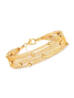 Italian 18kt Gold Over Sterling Multi-Strand Mesh Bracelet